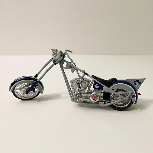Toronto Maple Leafs Small Chopper Motorcycle Toy 6.5 Inch Long Flaws - Picture 1 of 16